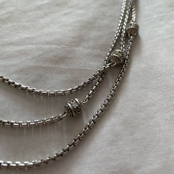 Judith Ripka Sterling Diamonique Nested Triple 18 inch chain - Picture 2 of 4